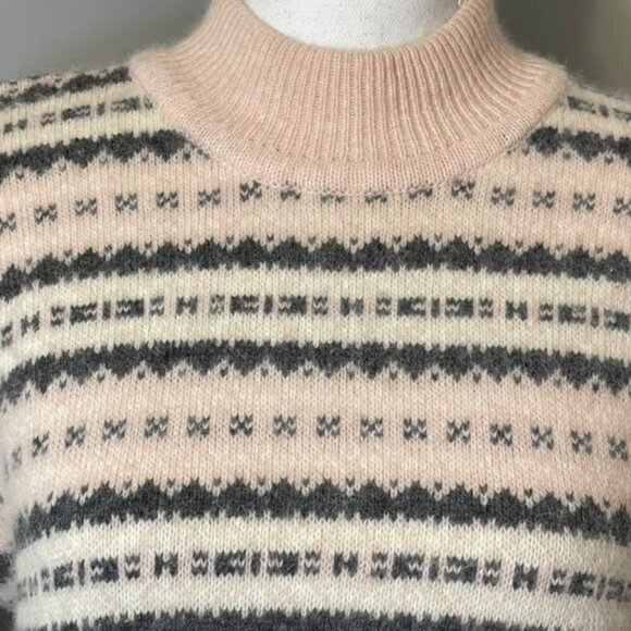 Vintage Liz Claiborne Angora Rabbit Hair Mock Neck Furry Sweater Small - Picture 4 of 6